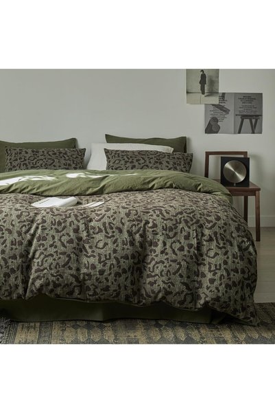 Generic Leopard Duvet Cover Twin XL Size, Premium Yarn-Dyed Jacquard Cotton D...