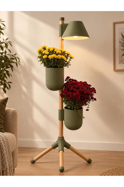 Luna – 2 Saksılı Abajurlu Dekoratif Saksı