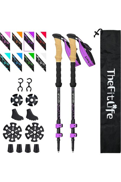 Generic Carbon Fiber Trekking Poles Ultralight Walking Sticks for Hiking