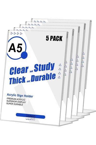 Generic A5 Acrylic Sign Holder, A5 Plastic Display Stand, Clear Plastic Sign ...