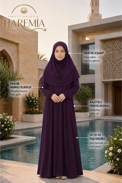 Altınoluk Haremia Ready-to-Wear Jersey Prayer Dress | Cotton One-Piece Prayer...