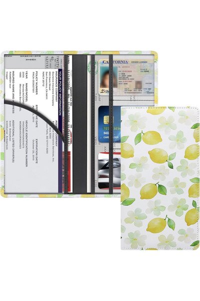 Generic Premium Car Registration & Insurance Card Holder, Lemon