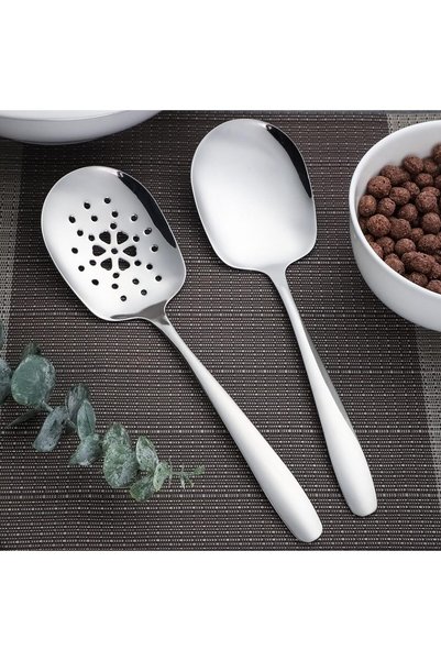 Generic 2-Piece Large Serving Spoons, 18/8 Stainless Steel Serving Spoon and ...
