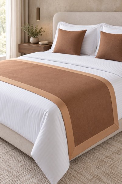 VAROL 70X250 Bed Runner (Runner) and 2 Pieces 45X45 Throw Pillow Set – Hotel ...