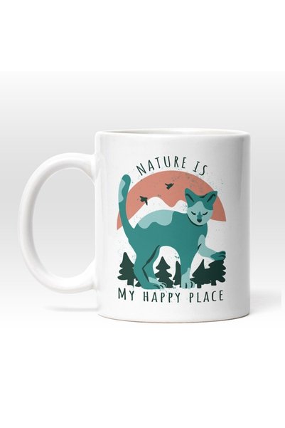 INOVATIX Personalized white mug, At Night In The Forest, Furry Animal, Cats A...