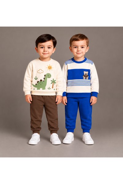 Milanlı Kids Boy's Seasonal 2-Piece Top and Bottom Tracksuit Set
