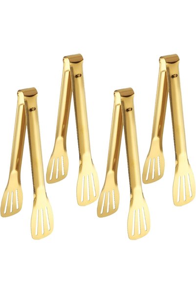 Generic 4 PCS Serving Tongs Gold Tongs 9 Inch Serving Utensils Stainless Stee...