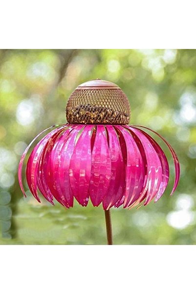 Noonedibs Hrănitoare pentru păsări de coneflower, fier, în picioare, pentru g...