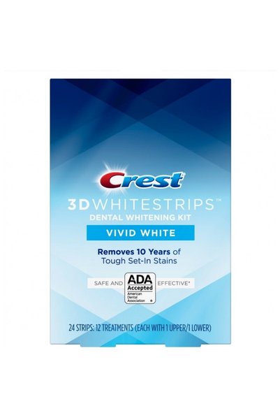 Crest Benzi de albire a dinților 3D White Classic Vivid, 9% peroxid de hidrog...