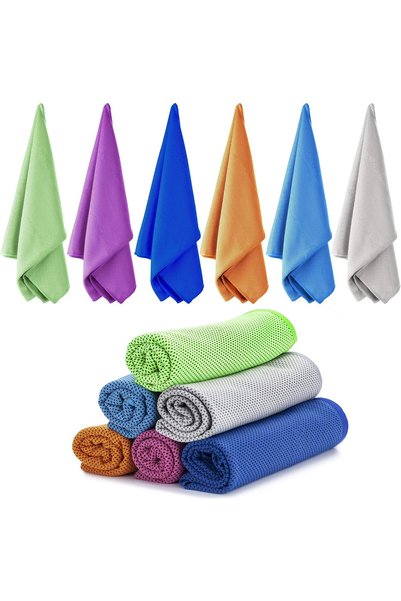 Generic 6-Pack Cooling Towels for Neck and Face - Soft Breathable Chilly Micr...