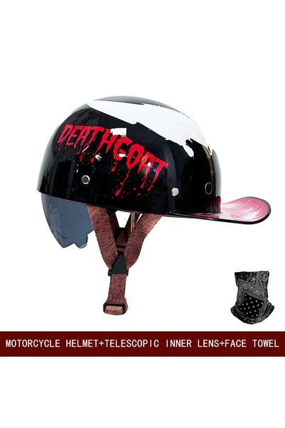 Choice M 005-2-1 Motorcycle Retro Helmet Universal Cruise Skateboard Bike Sem...