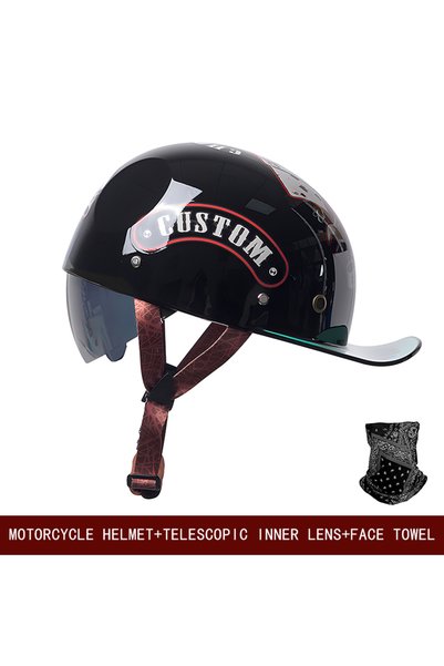 Choice L 005-2-5 Motorcycle Retro Helmet Universal Cruise Skateboard Bike Sem...