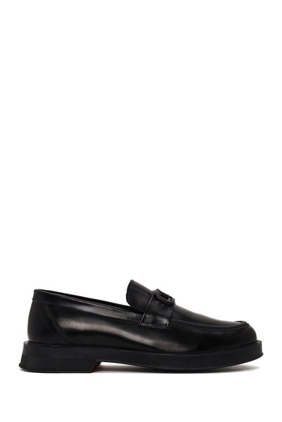 Derimod Men's Black Buckled Leather Casual Loafer WM780016DA