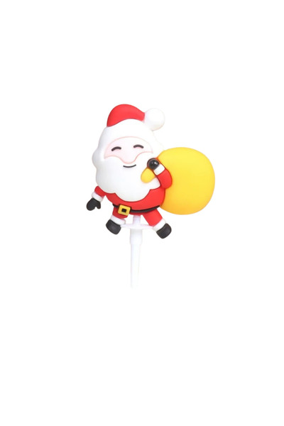 PASTRY PLANET Silicone New Year's-Themed Cake Toppings, 50-Pack: Santa Claus