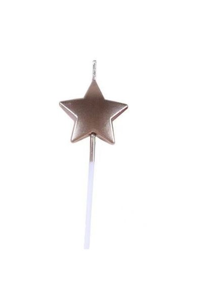 DAMUR Cake Candle, Innovation, Star Model, Party, 8.5 x 3.2 cm, Rose Gold