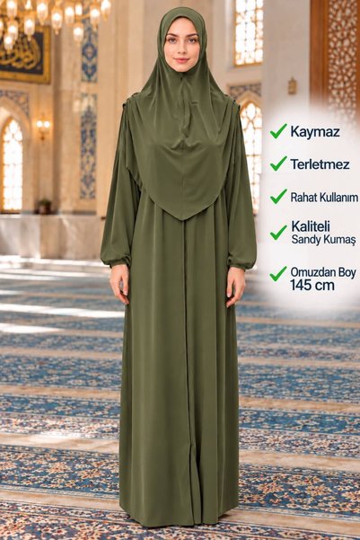 R&S modibone ثوب صلاة جاهز مع وشاح، بسحاب، قطعة واحدة، عملي في الاستخدام، لون...