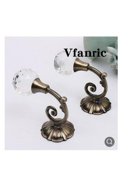 Noonedibs 2 buc cristal transparent perdea suporturi montate pe perete cu ciu...