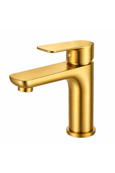 NON Modern design sink mixer in shiny gold color with 304 stainless steel bas...