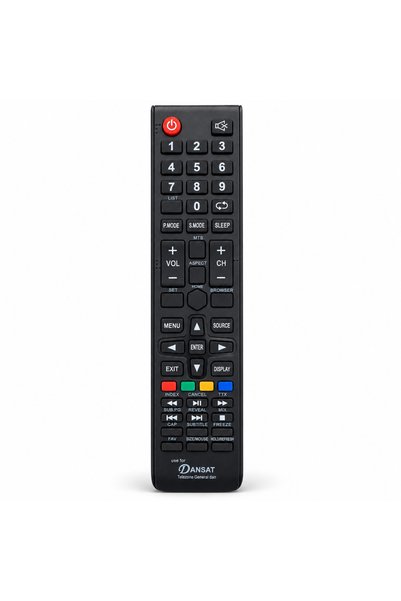 BURAQ TV Remote Control for Dansat with Navigation and Playback Buttons - Black