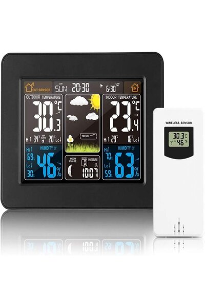 Noonedibs Stație meteo - Wireless - Interior și exterior - cu senzor extern -...