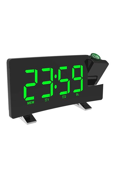 Noonedibs Ceas deșteptător cu proiecție, ceas digital radio cu încărcător USB...
