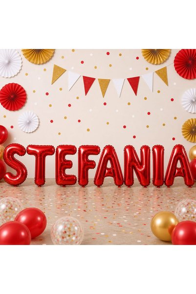 DAMUR Metallic Foil Balloons, Innovation, STEFANIA Set, Helium or Air, Straw ...