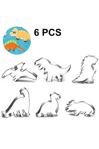Noonedibs Formă de biscuiți cu dinozauri, formă de biscuiți fondant pentru co...