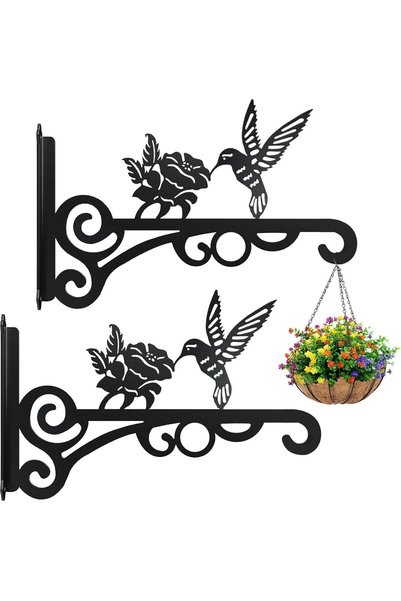 Noonedibs Set de 2 carlige pentru plante, suport pentru cos agatat, fier, pen...