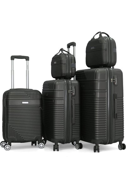 Generic Luggage Set 5 PCS TSA, L 28-M 24-S 20 - BC 14-BC 12 Inches Dark Grey ...