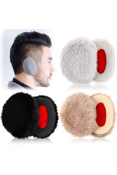 Noonedibs 3 perechi de căști anti-urechi fără bandă, din fleece, rezistente l...