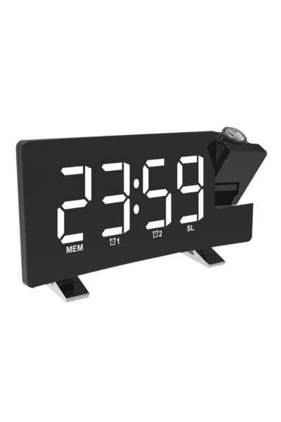 Noonedibs Ceas deșteptător cu proiecție, ceas digital radio cu încărcător USB...