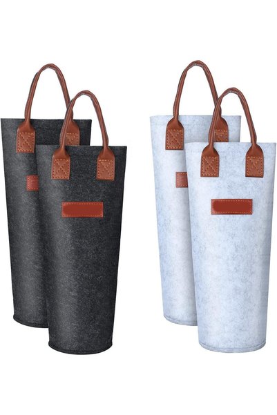 Generic Wine Gift Bag, 4 Pack Reusable Single Bottle Wine Tote Bag Thicken Fe...