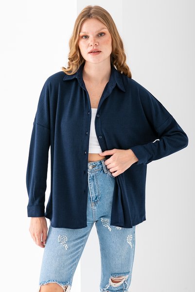 GİYSA Cămașă pentru femei cu mâneci lungi, croială regular, cu model jacard, ...
