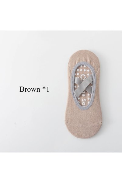 Choice EU 35-40 Brown 1Pair 1/ 3Pair Professional Women Yoga Sock Silicone An...
