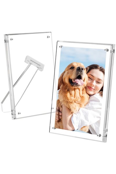 Generic Brand 2-Piece Magnetic Photo Frames 15*20cm, 8-inch Tabletop Magnetic...