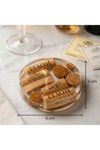 OEM Suport de pahar/coaster din rășină epoxidică și dopuri de vin (lucrate ma...