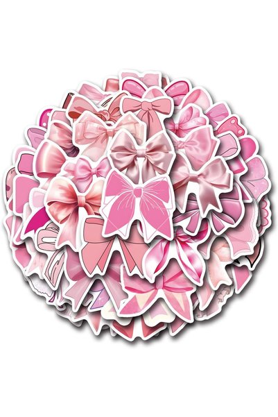 Generic 55pcs Coquette Bows Stickers Cute Pink Aesthetic Stickers for Laptops...