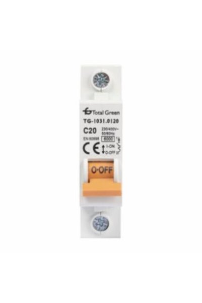 Total Green Disjunctor electric modular 1P 20A 6kA, curbă C