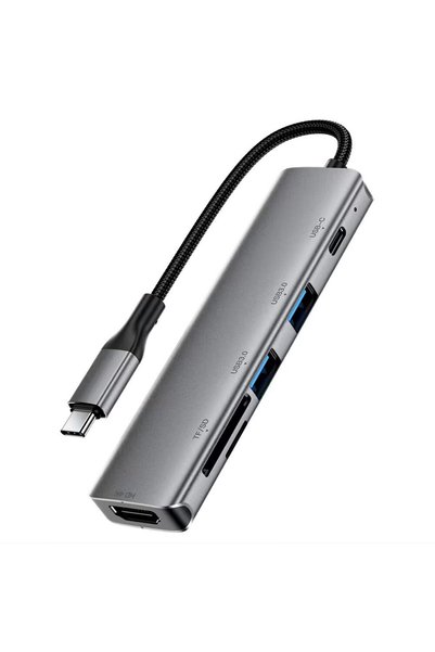 DAMUR Διανομέας USB-C 6 σε 1 για Laptop και Tablet, HDMI 4K, Φόρτιση PD 90W, ...