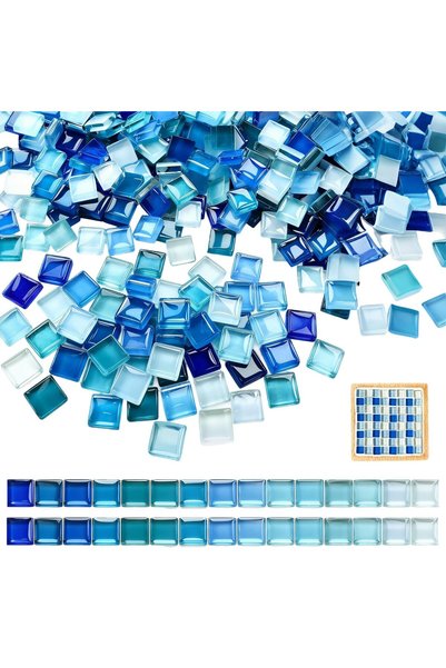 Generic Brand 1100 Τεμάχια Μίνι Πλακάκια Μωσαϊκού 1 x 1 εκ. Κρυστάλλινα Τετρά...