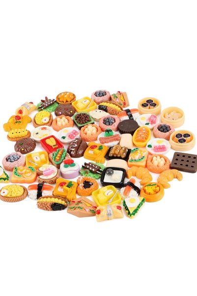 Generic Brand 100 de bucăți de mâncare în miniatură, scară 1:12 - Accesorii d...