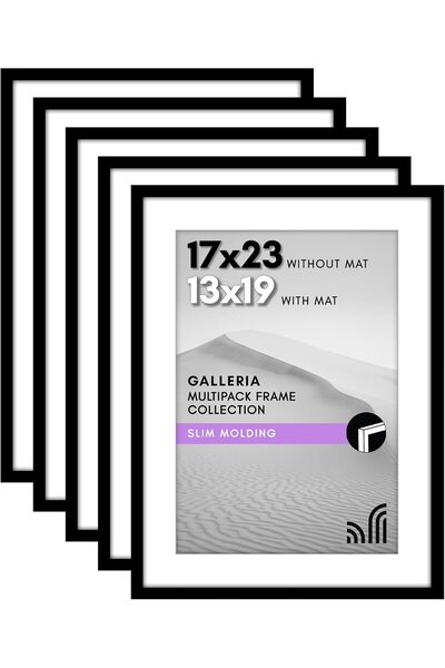 Generic إطار صور مقاس 17 × 23 بوصة مع زجاج شبكي مصقول - مجموعة من 5 قطع - يمك...