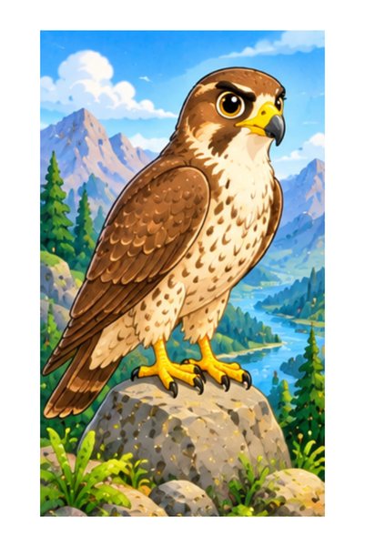 Gabcom Puzzle pentru copii cu Soim – 4 piese , 10x10cm , Puzzle Educativ cu A...