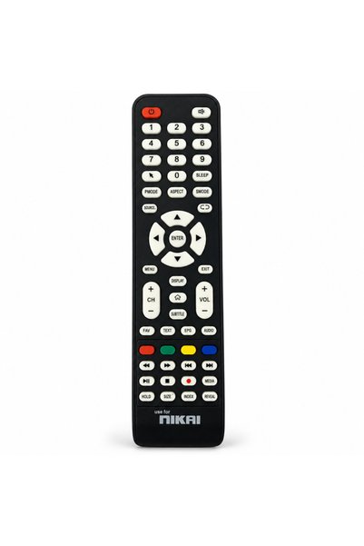 BURAQ TV Remote Control for Nikai with Media Playback Buttons - Black