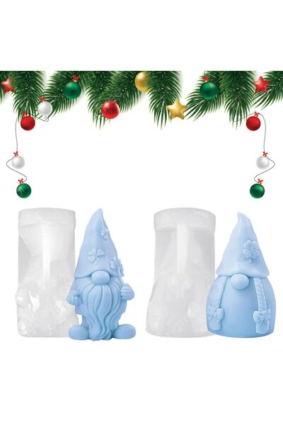 Generic Brand 2 броя 3D коледни силиконови форми, силиконова форма за Дядо Ко...