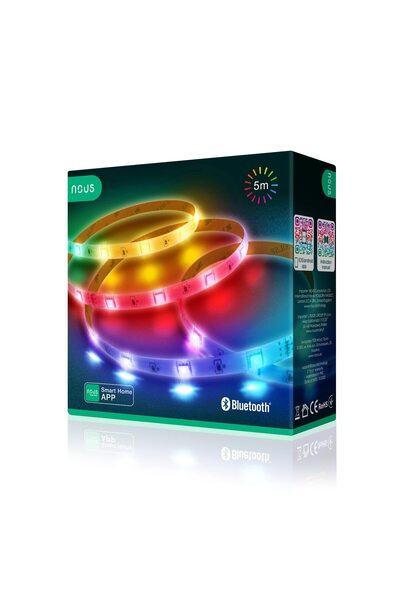 DAMUR Умна RGBIC WiFi LED лента 5 м с 16 милиона цвята, синхронизация с музик...