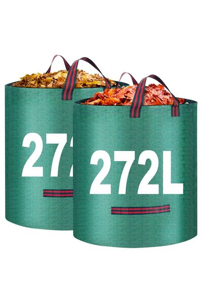 Generic Brand Σετ 2 σακουλών απορριμμάτων κήπου, 272 L, ανθεκτικές, επαναχρησ...