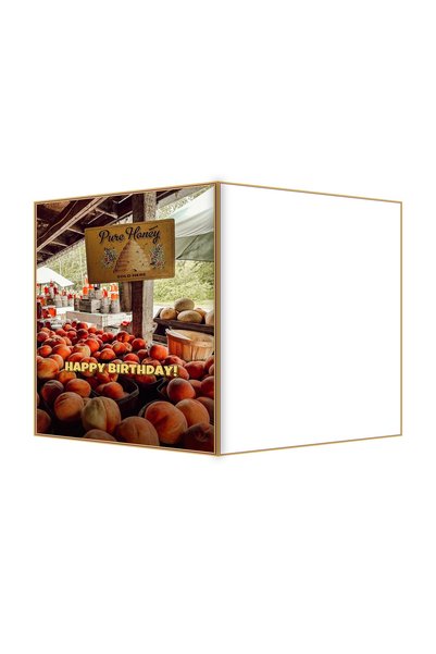 OEM Felicitare Aniversare Piersică Proaspătă cu Unt, 13.3x19.4cm Pliată