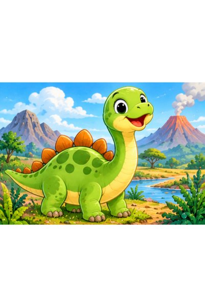 Gabcom Puzzle pentru copii cu Dinozaur – 4 piese , 10x10cm , Puzzle Educativ ...
