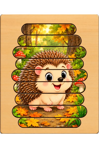 Gabcom Puzzle pentru copii cu Arici – 9 piese , 29x21cm , Puzzle Educativ cu ...